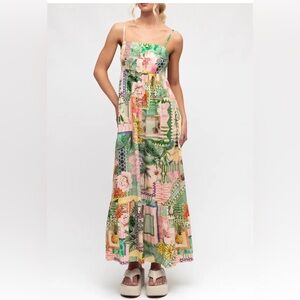 Anthropologie Colorful Fruit Patchwork Maxi Skirt